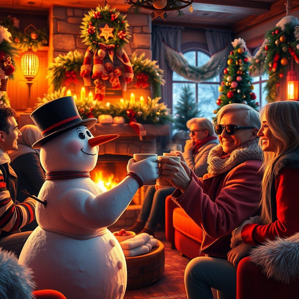 Winter Wonderland Scene of Joy and Camaraderie