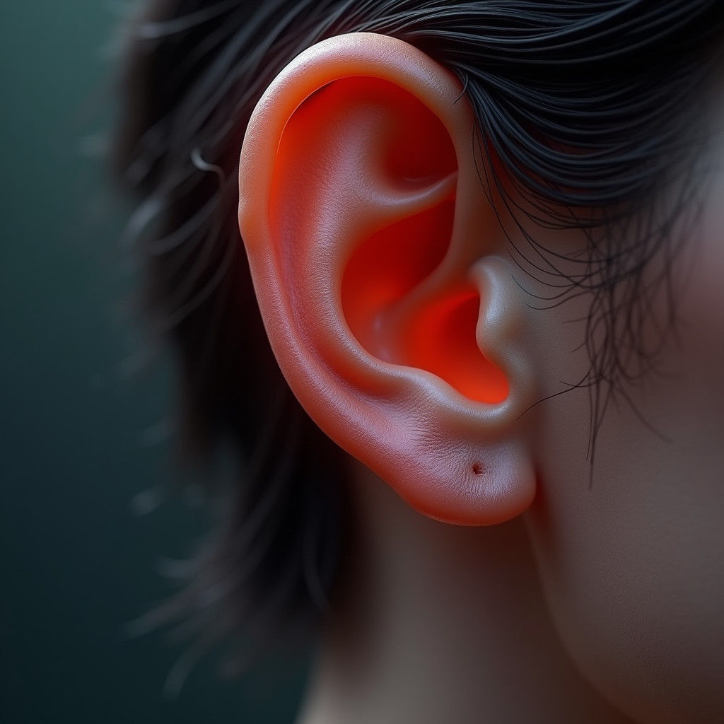 Detailed Human Ear Close-Up: High-Resolution Digital Art