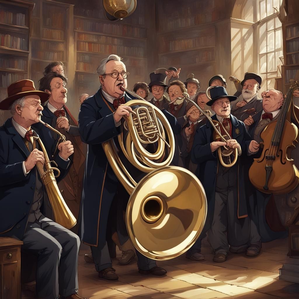 Professor Slughorn Plays Sousaphone for Hogwarts Students