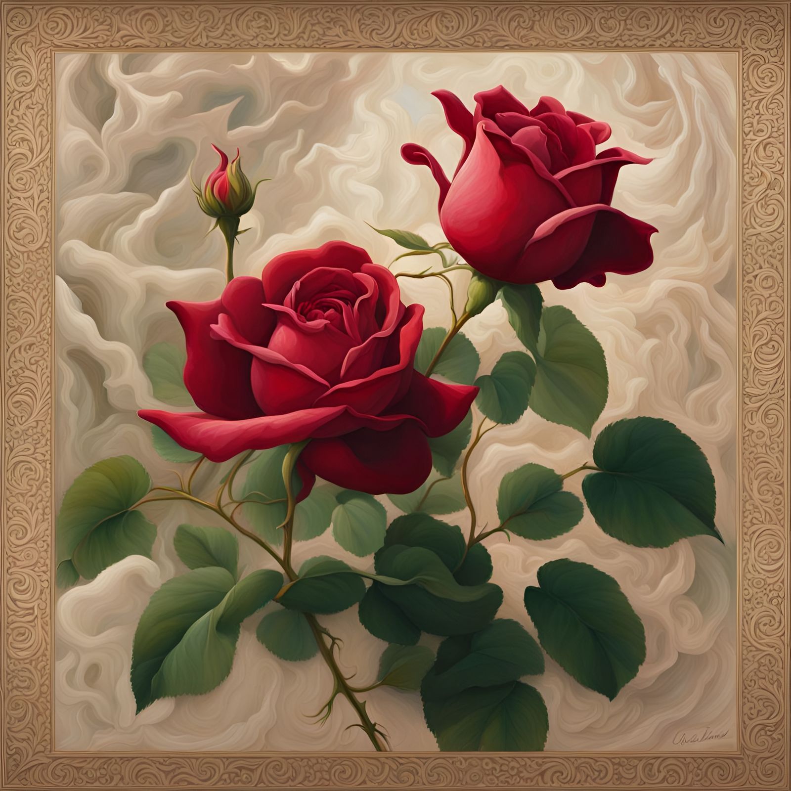 Crimson Rose in Sunlight, Botanical Beauty