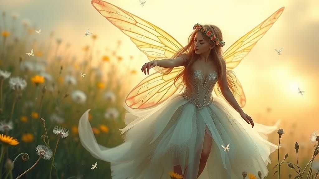 Ethereal Fairy Queen in Whimsical Forest Kingdom