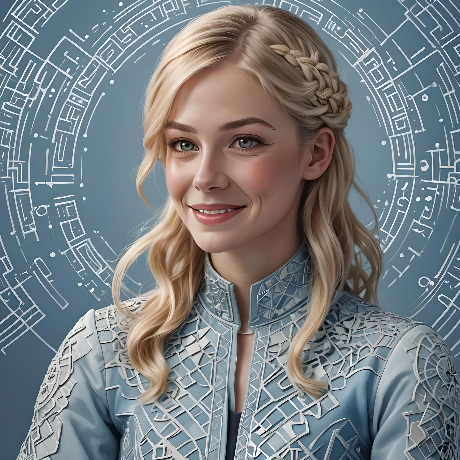 Elegant UI Designer Portrait in Hyperdetailed Style