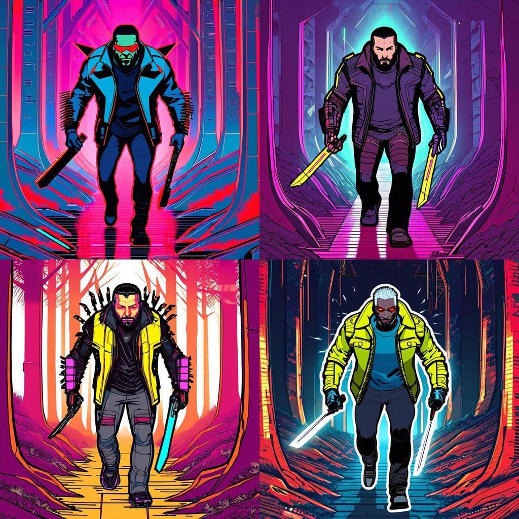 Raphael as a Cyberpunk Blade Runner