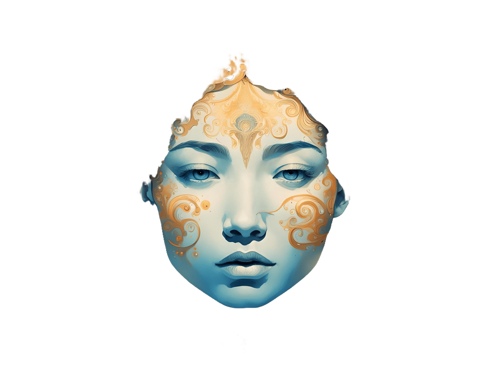 Dreamlike Alcohol Ink Art with Golden Outlines