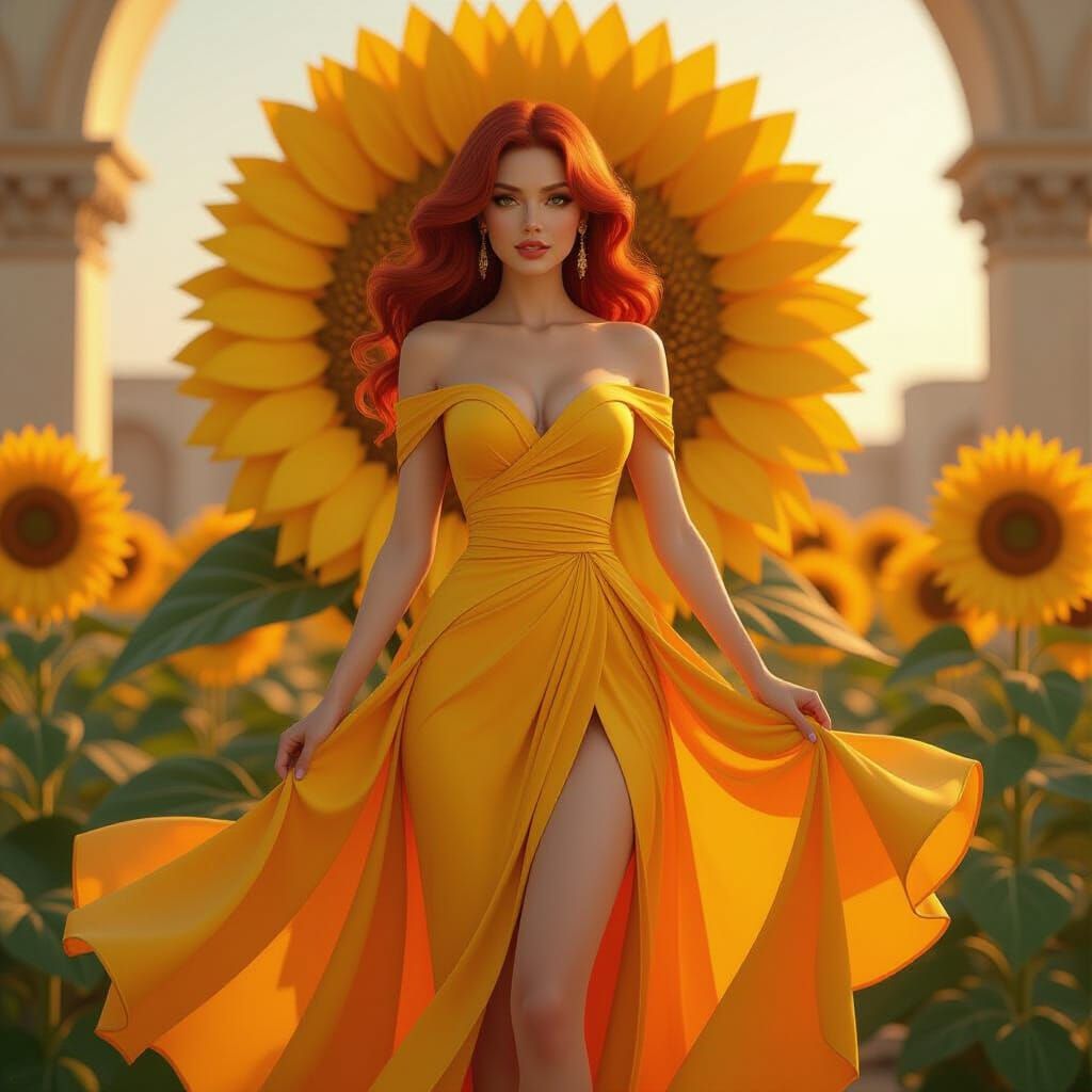 Sunflower lady