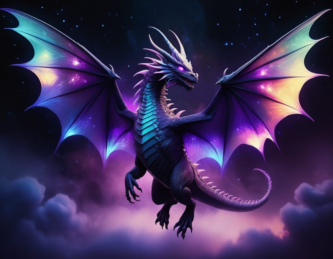 Ethereal Dragon in Cosmic Horror Art