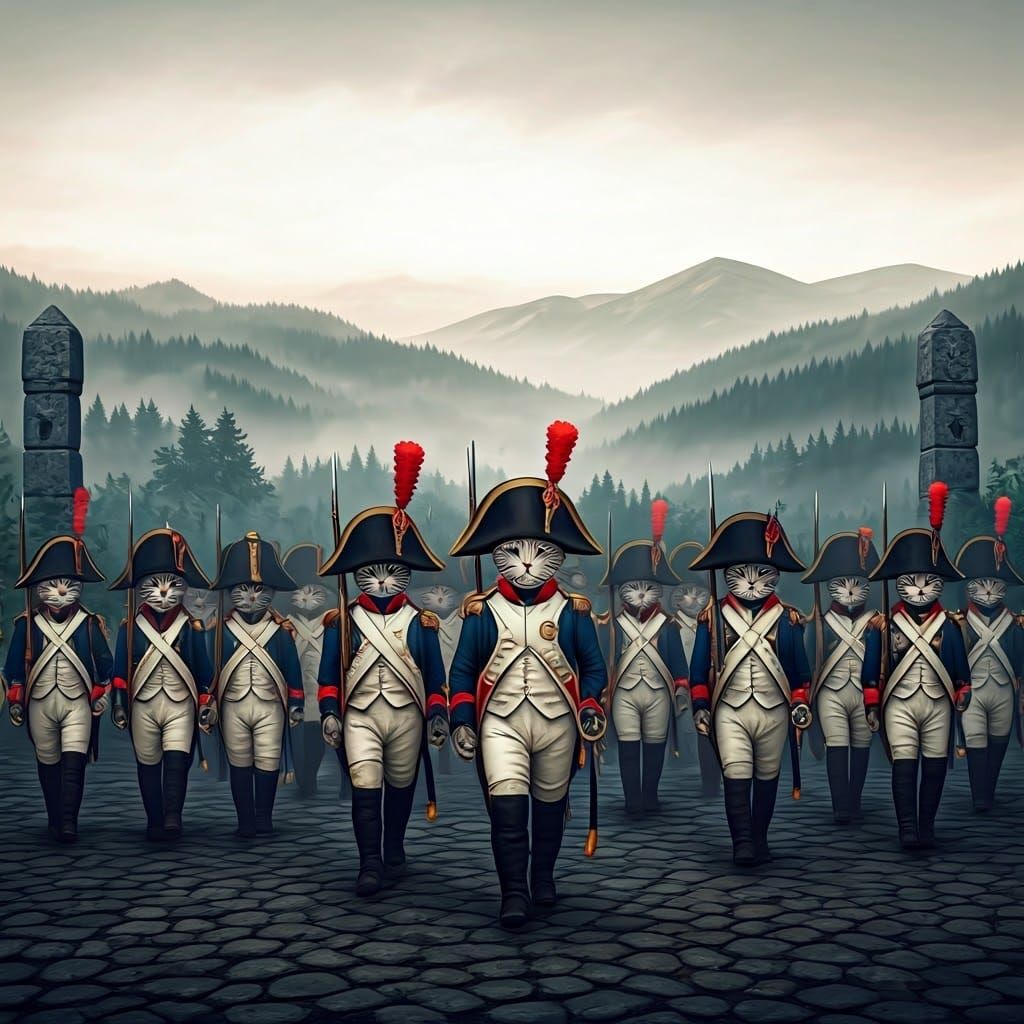 French Cat Battalion in Napoleonic Era Attire