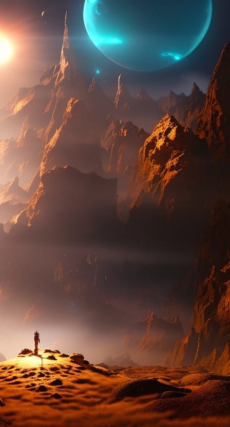 Giant Sand Clock with Spring of Life: Nebula Background