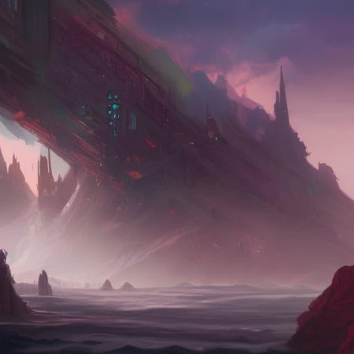 Fantastical Storyboard Sketch in Detailed Matte Painting