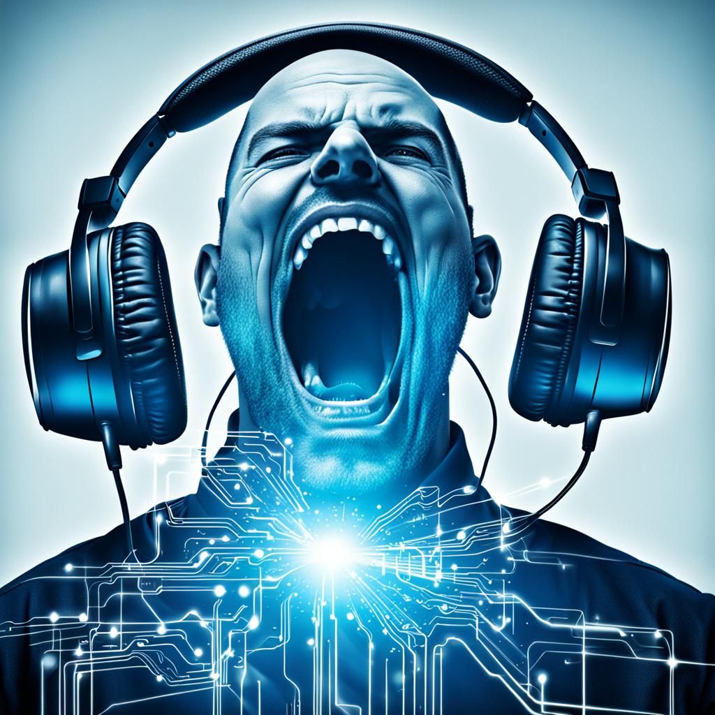 Digital Image of a Screaming Person