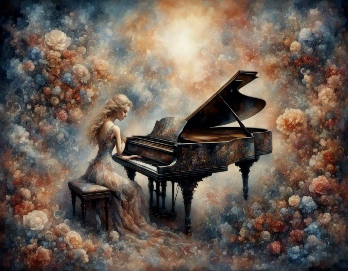 Sitting here wasted and wounded
With this old piano
Trying h...