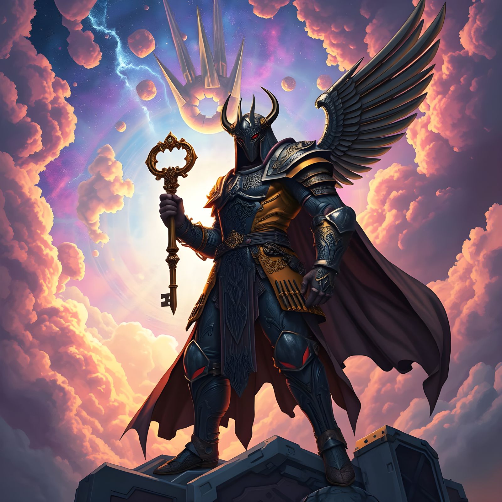 Epic Metal Album Cover in a Cosmic Aesthetic