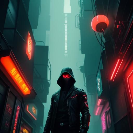 Futuristic Awakening in Neon Cityscape
