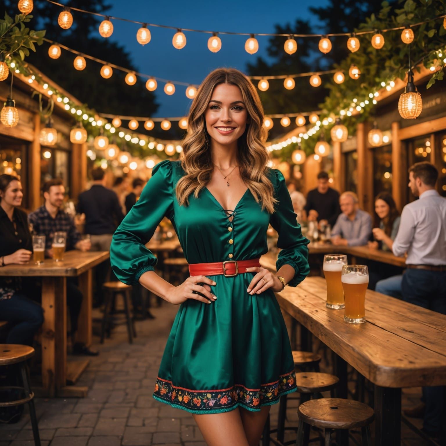 Confident Bartender in Magical Beer Garden