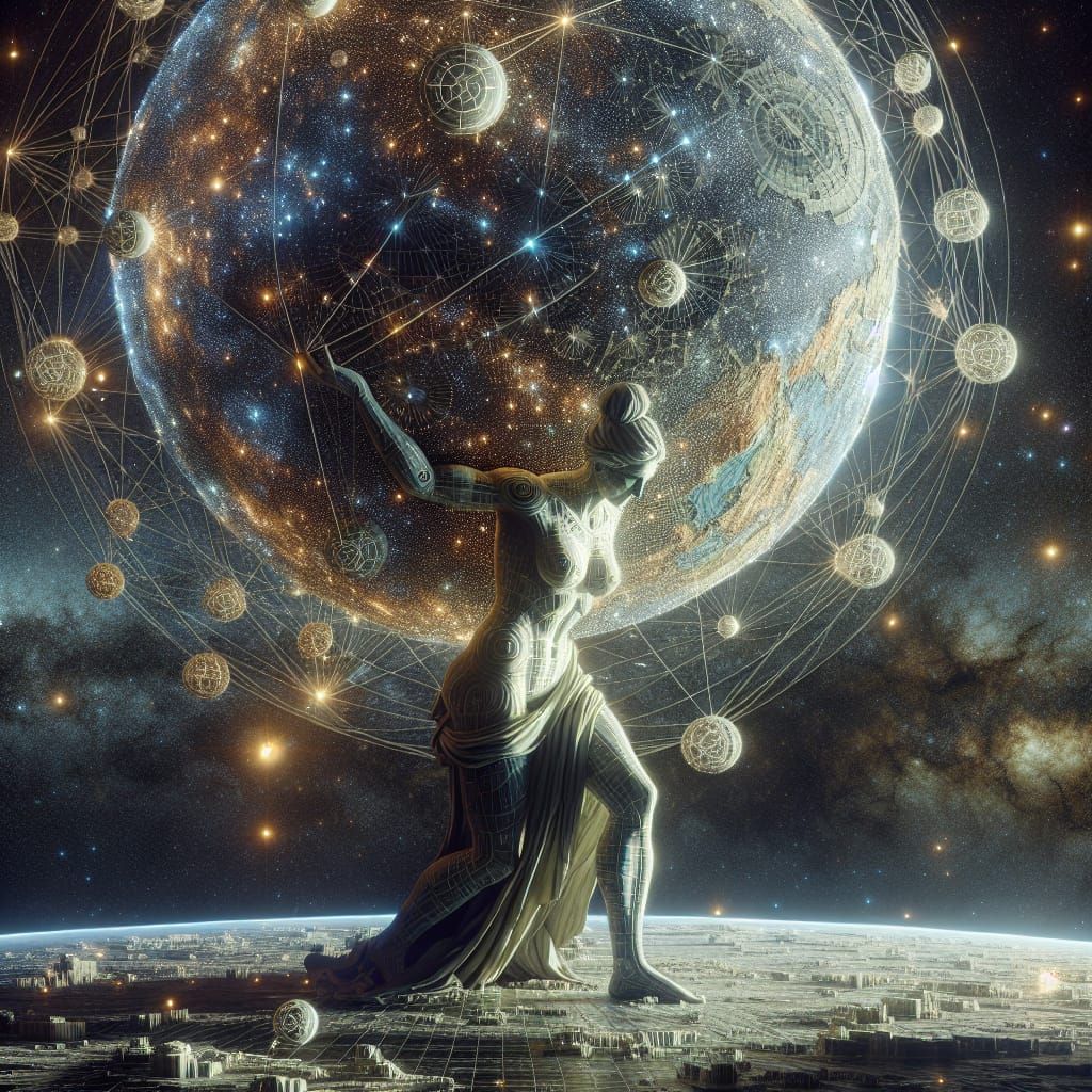 Detailed Female Atlas Holding Up Heavens