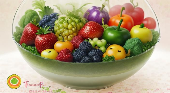 Chibi Fruits and Vegetables in Ethereal Fantasy Style