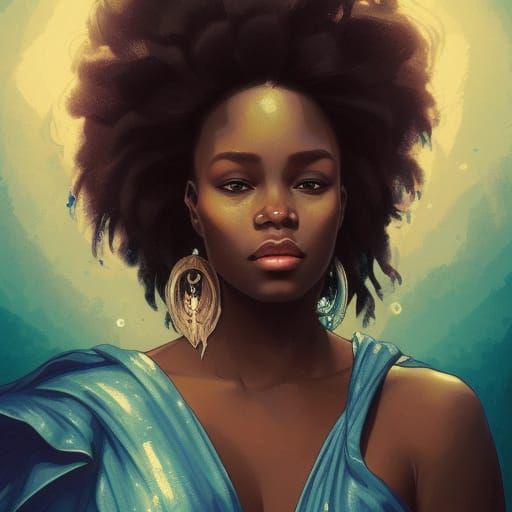 Striking Portrait of Woman by Waterfall