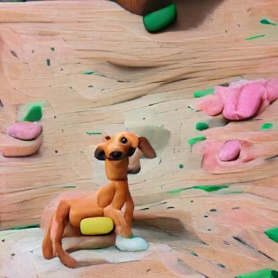 Whimsical Claymation Dog Illustration