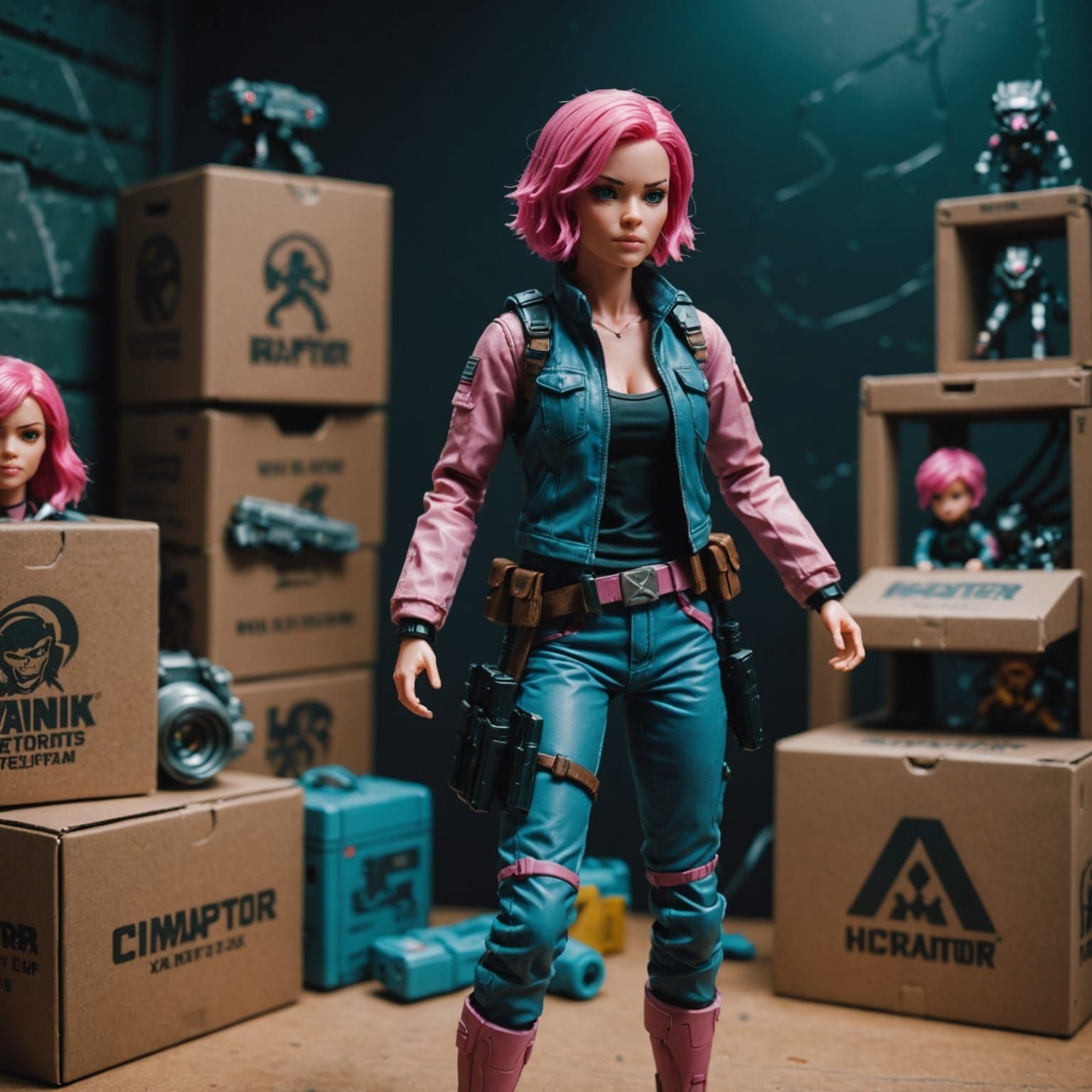 Ethereal Action Figure Goddess in Cinematic Film Still