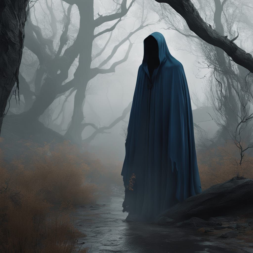 Surreal Dementor Emerges from Forbidden Forest Shadows