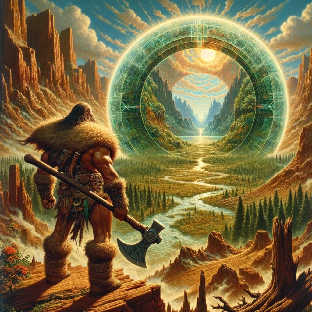 Barbarian Discovers Mysterious Desert Gateway to Jungle Para...