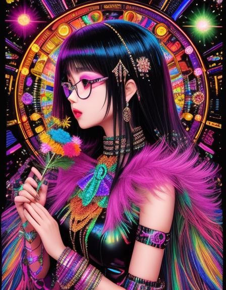 Paradise Optical Illusion in Tingatinga Style