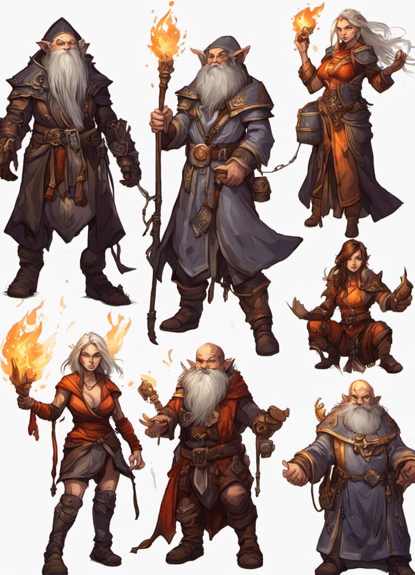 Fantasy Adventuring Party of Diverse Characters