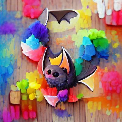 Colorful Cartoon Bat Illustration