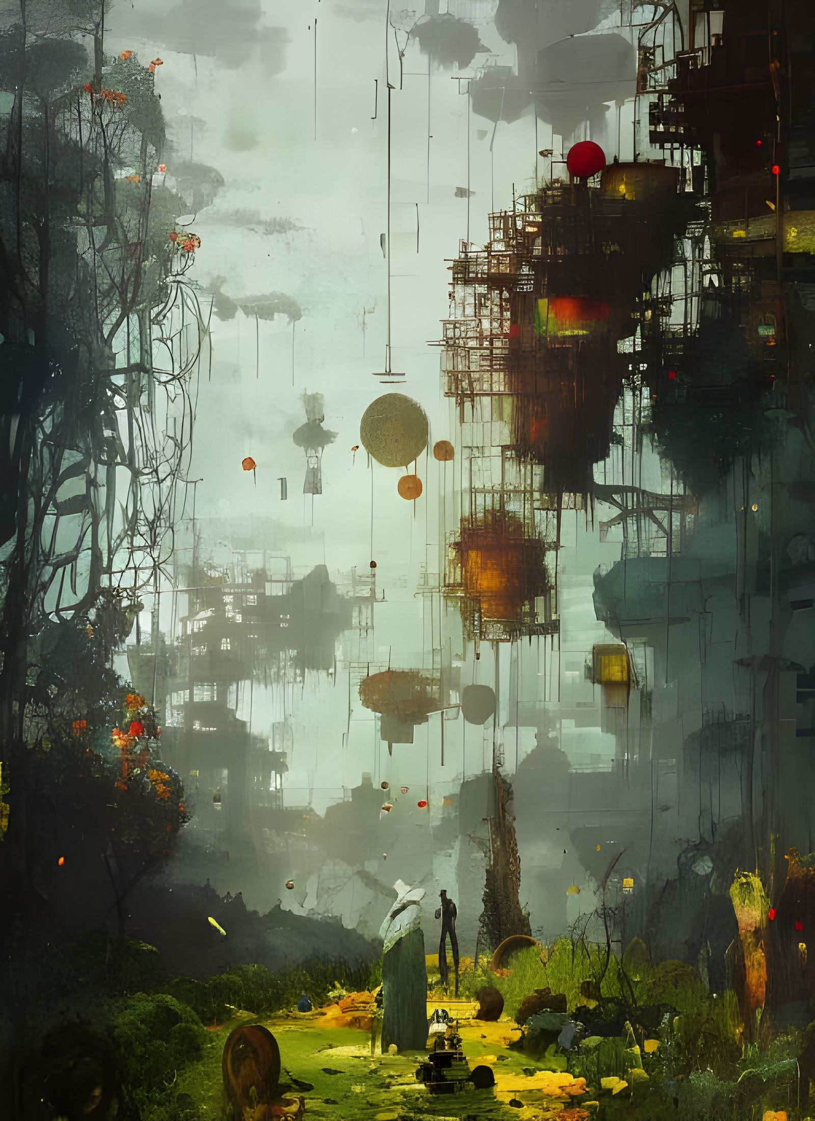 Detailed Fantasy Landscape in Striking Surreal Style