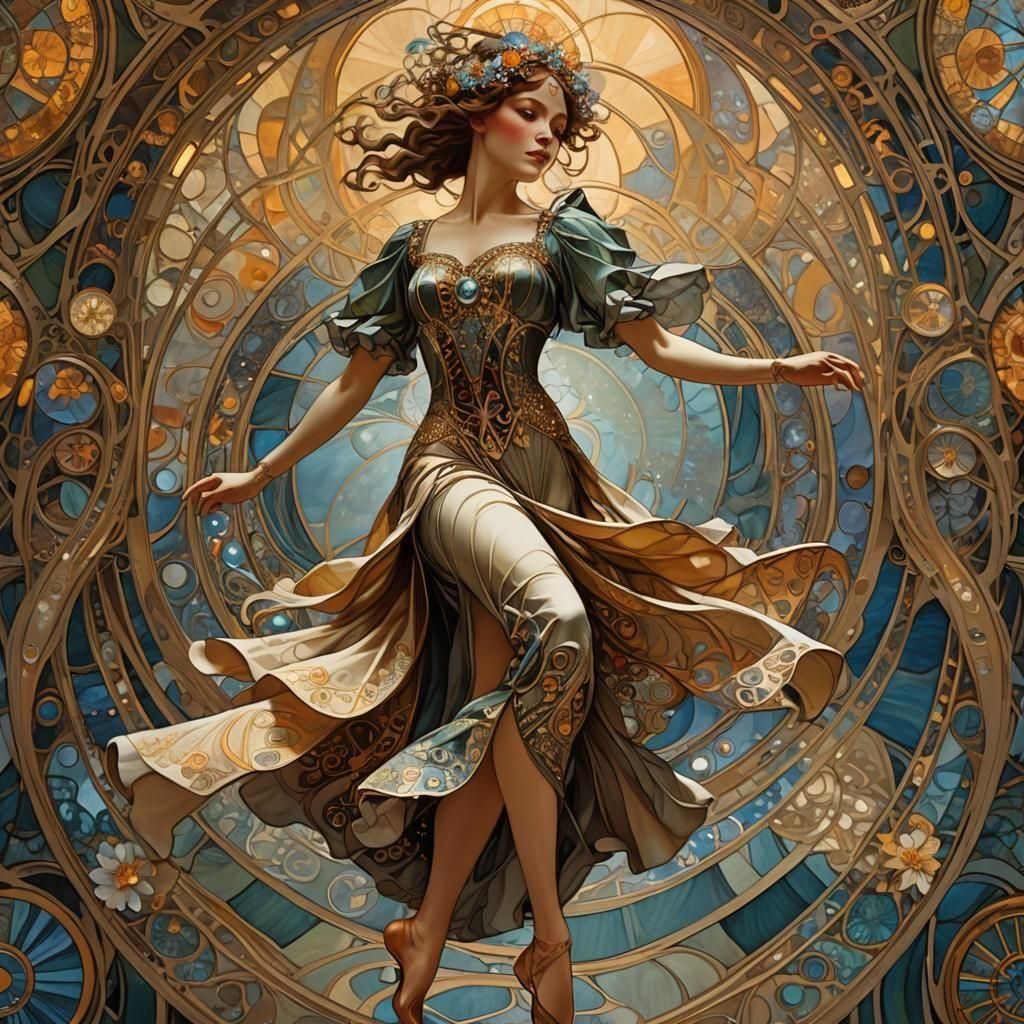 Elegant Dancer in Art Nouveau Style