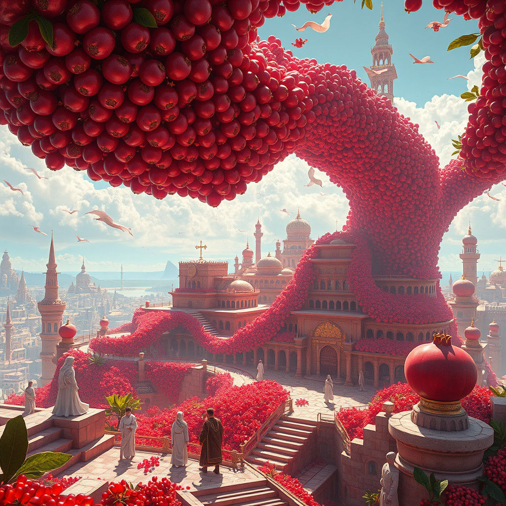Pomegranate City: A Matte Painting Dreamscape