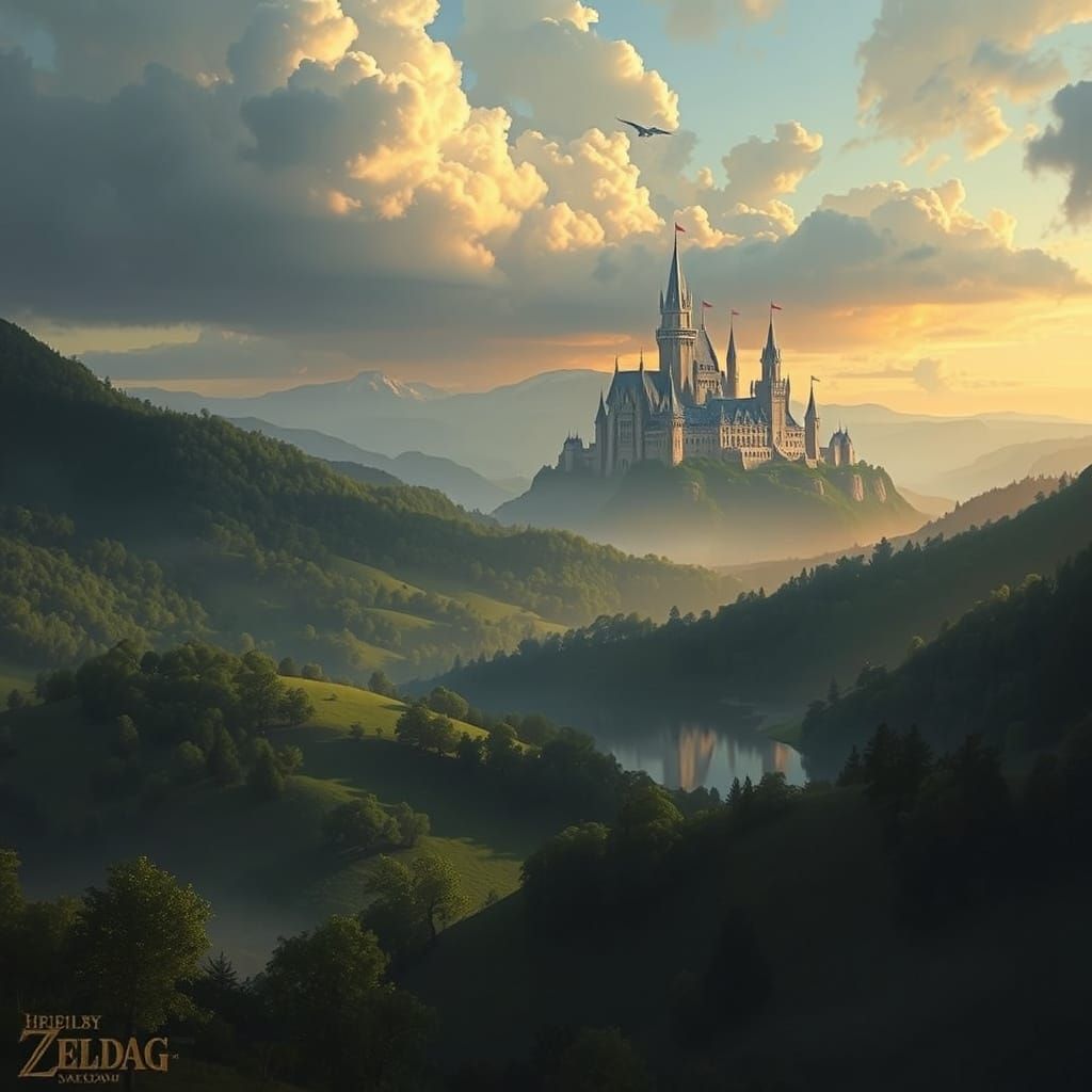 Epic Fantasy Landscape of Hyrule's Majestic Kingdom