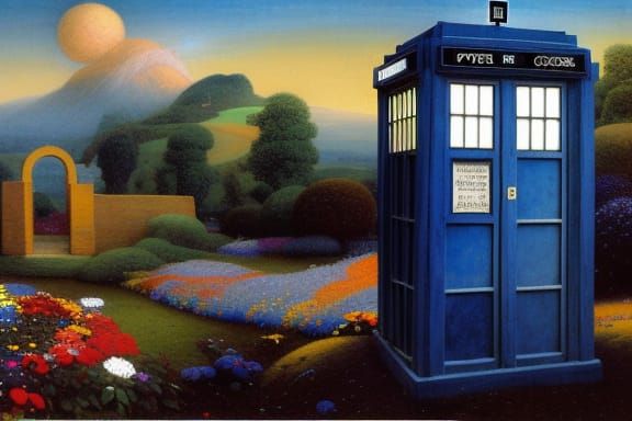 Sunrise Garden with Gothic Archways: Fantasy Concept Art