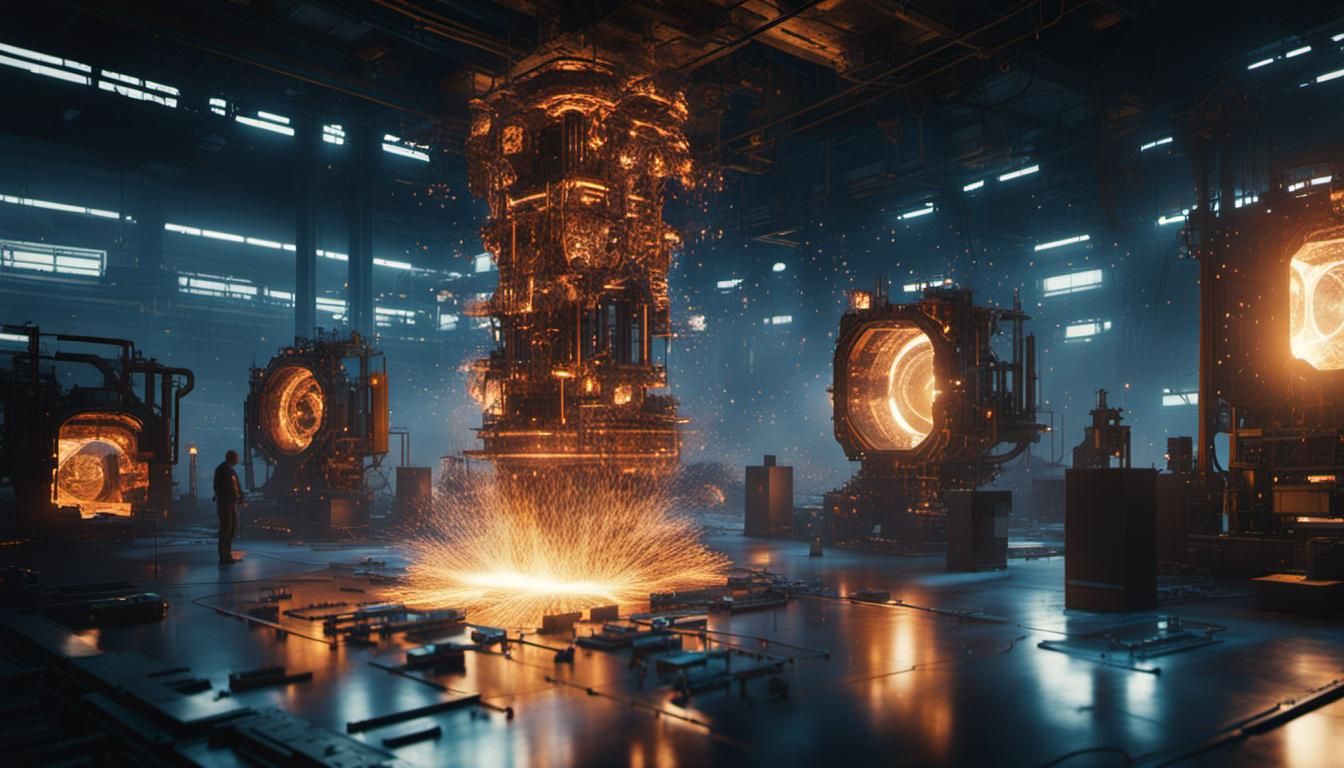 Futuristic AI Foundry with Quantum Computer Simulation