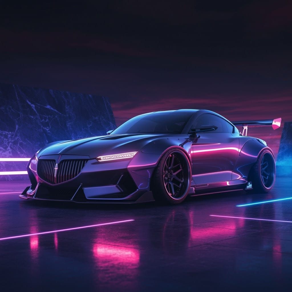 Cyberpunk Neo Noir Liberty Walk Widebody Lincoln SSR Vision ...