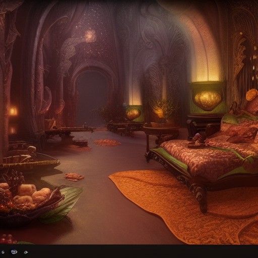 Cozy Chocolate Cake Bed: Fantasy Concept Art
