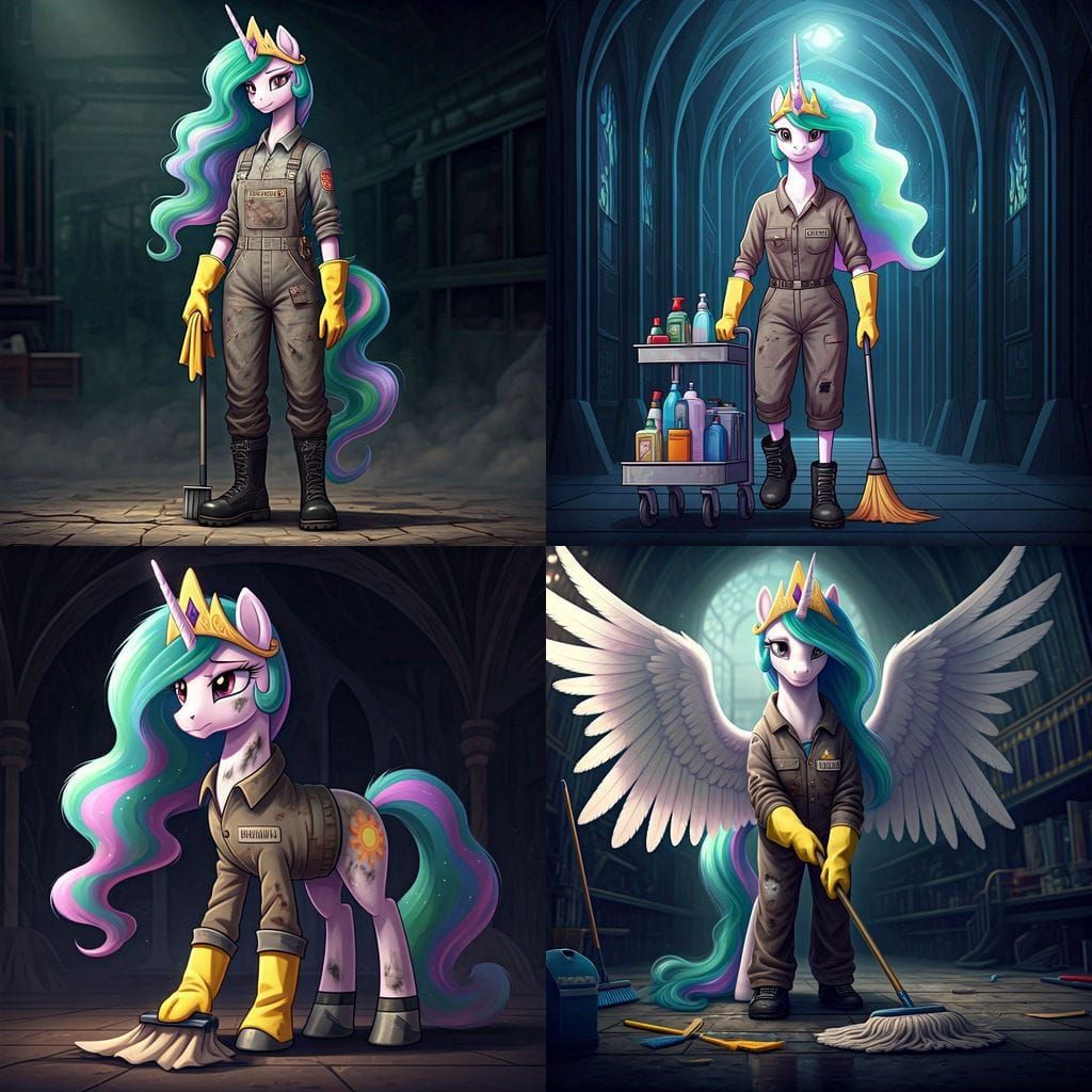 Princess Celestia: From Royalty to Janitor