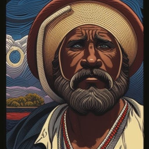 Characterful Sailor Portrait in Comic Book Style