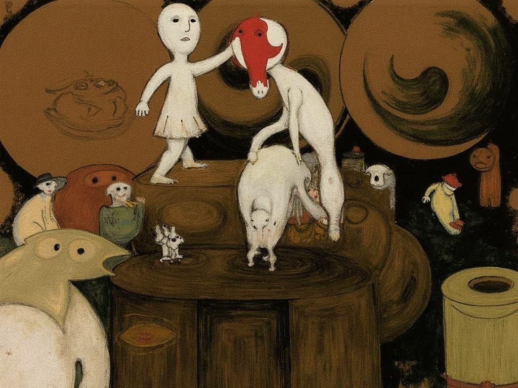 Surreal Night Revels Inspired by Arp and Miro