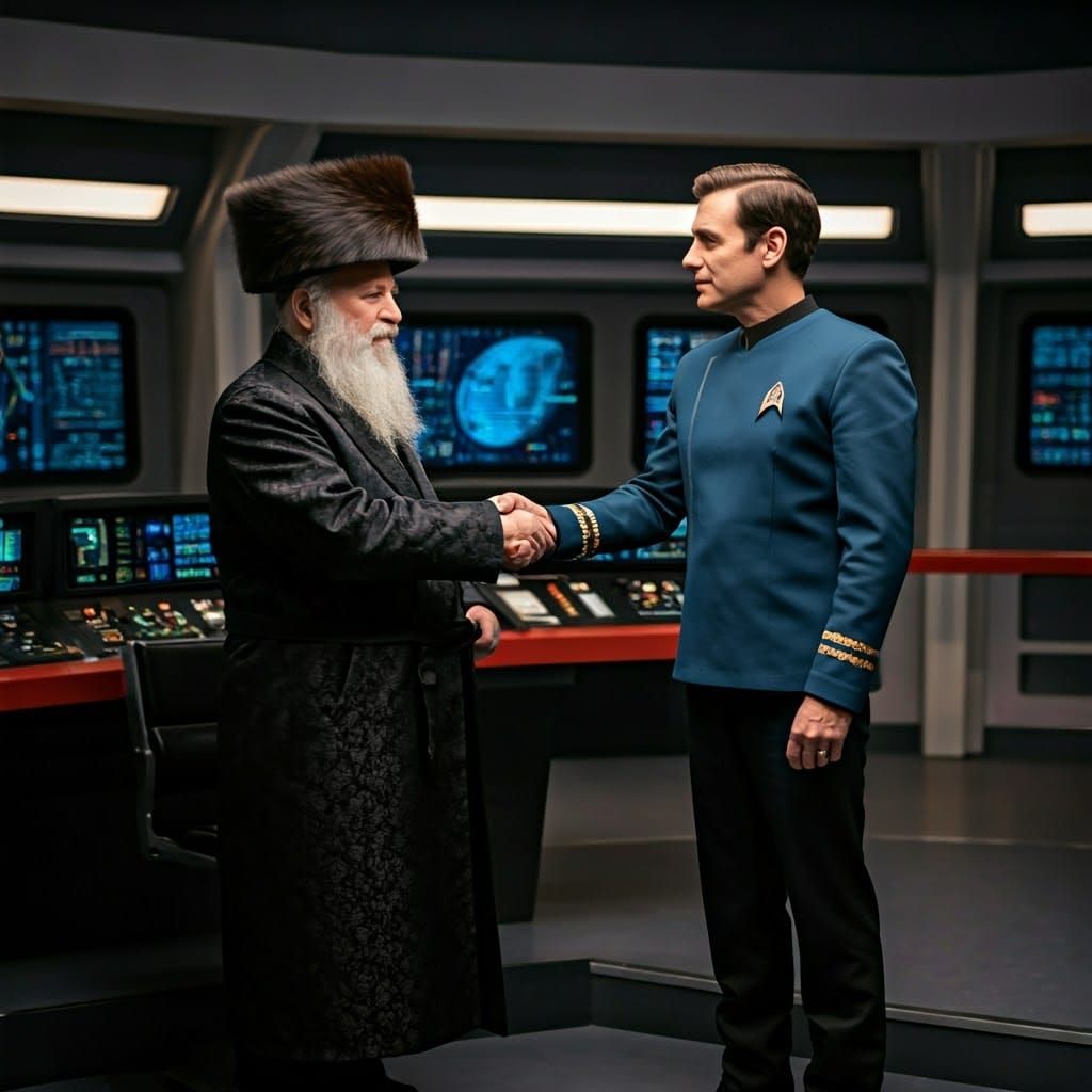 Star Trek Captain Meets Rabbi on Enterprise Bridge