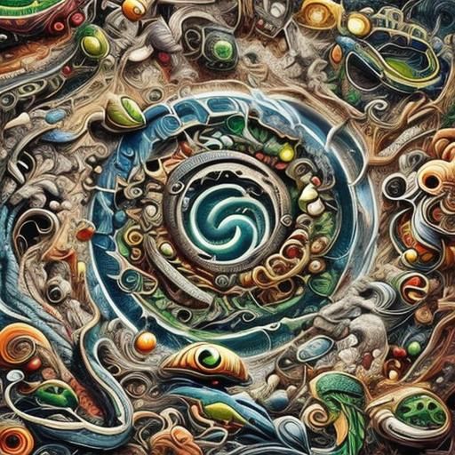 Surreal Sidewinder Serpent in Cosmic Surrealism Style