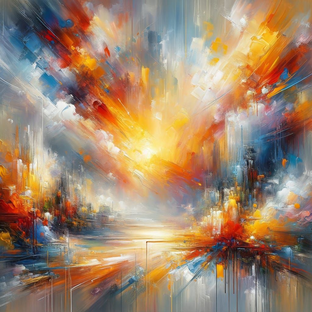 Abstract Expressionist Joy Painting with Bold Colors