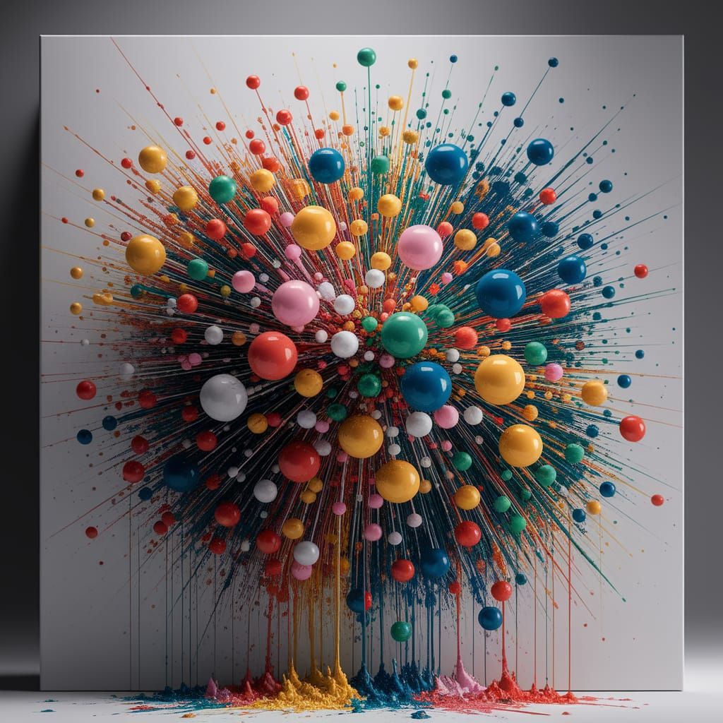 Abstract Polka Dot Explosion in Expressionist Style