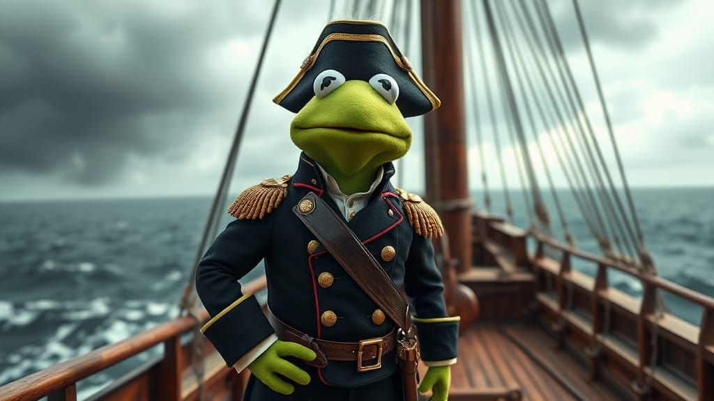 Kermit as Royal Navy Officer in Muppet Realism