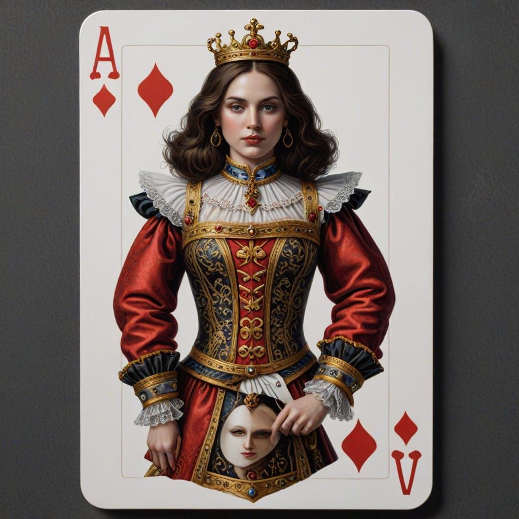 Realistic Queen of Hearts Card