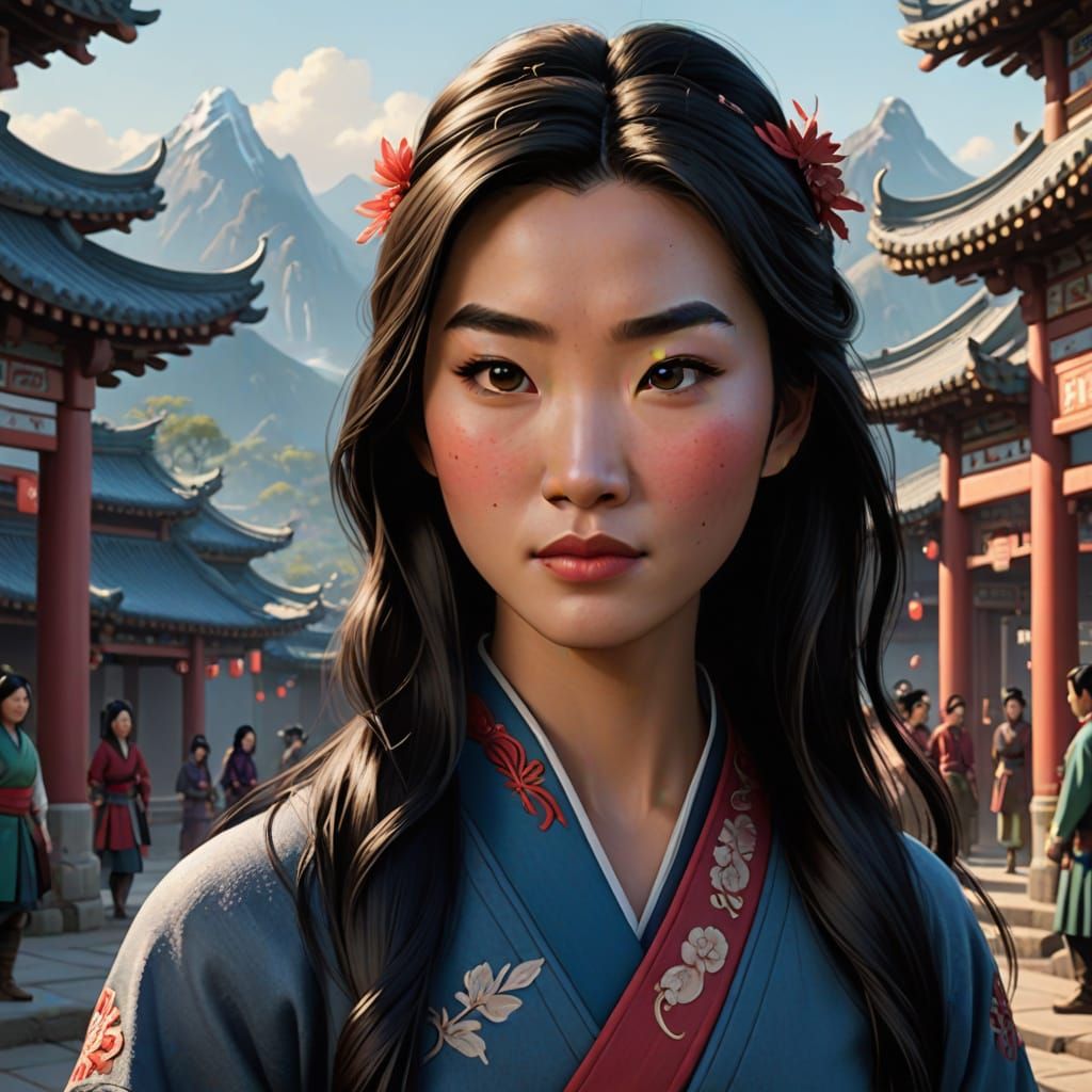 Mulan in Realistic Portrait Style