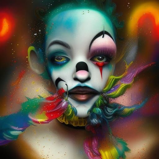 Juggling Clown in Circus: Digital Painting Masterpiece