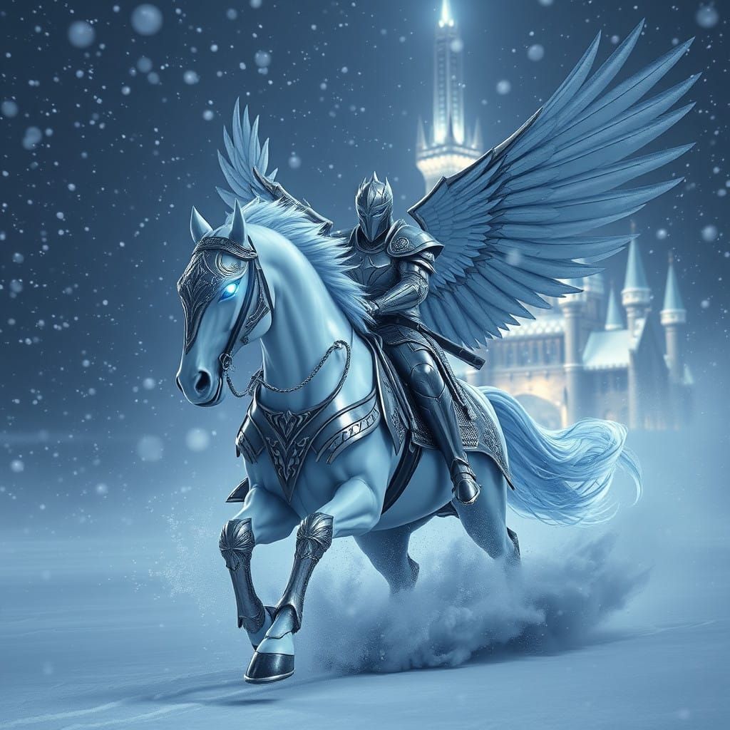 Silver Knight Rides into Futuristic Blizzard