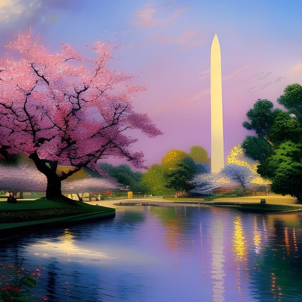 Cherry Blossoms in DC: A Watercolor Masterpiece