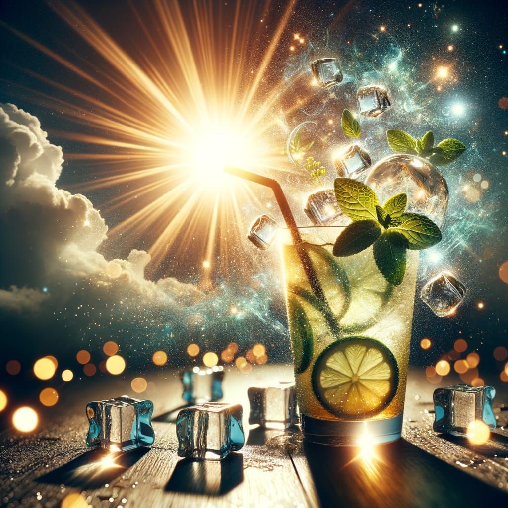 Magical Summer Drink with Double Exposure Effect